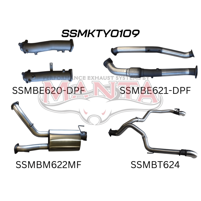 Manta VDJ200 DPF 3in Dual NO Cat, Muffler, Exit L & R