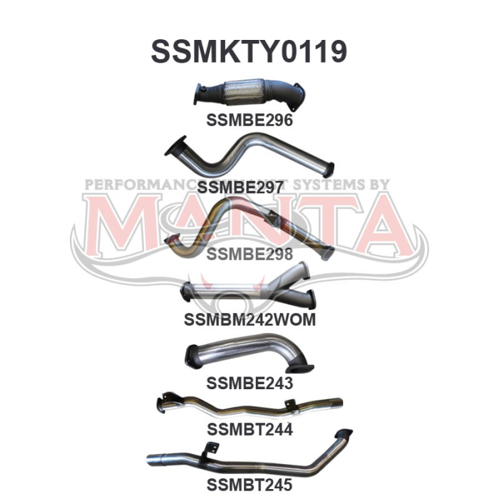 Manta VDJ79 Single Cab Twin 3in WOM No Cat Exhaust System