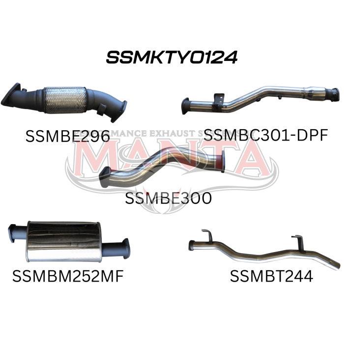 Manta VDJ79 V8 Ute 3in With Cat & Muffler DPF Exhaust