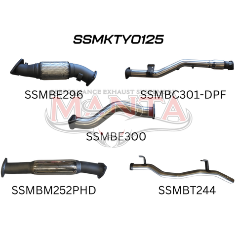 Manta VDJ79 V8 Ute 3in With Cat & Hotdog DPF Exhaust