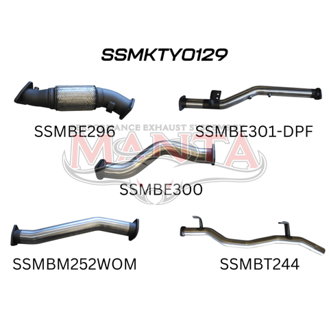 Manta VDJ79 V8 Ute 3in NO Cat, WOM, DPF Exhaust System
