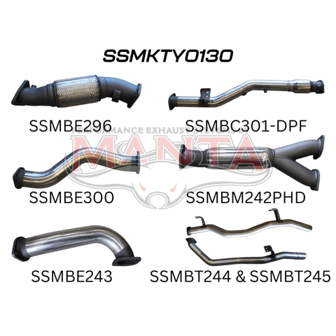 Manta VDJ79 V8 Ute Dual 3in With Cat & Hotdog DPF Exhaust