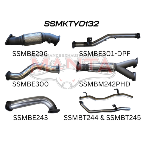 Manta VDJ79 V8 Ute Dual 3in NO Cat, With Hotdog DPF