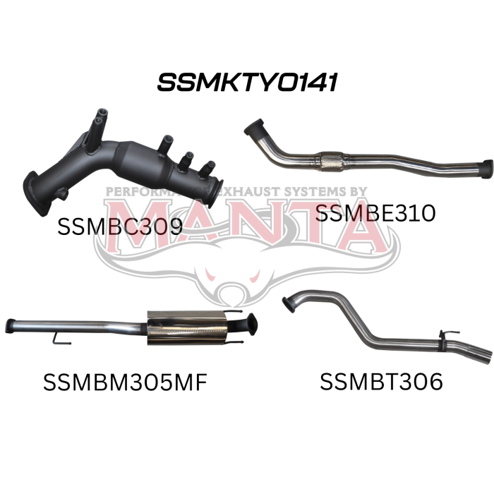 Manta Hilux GUN126R 2.8L Turbo Back 3in Muffler With Cat