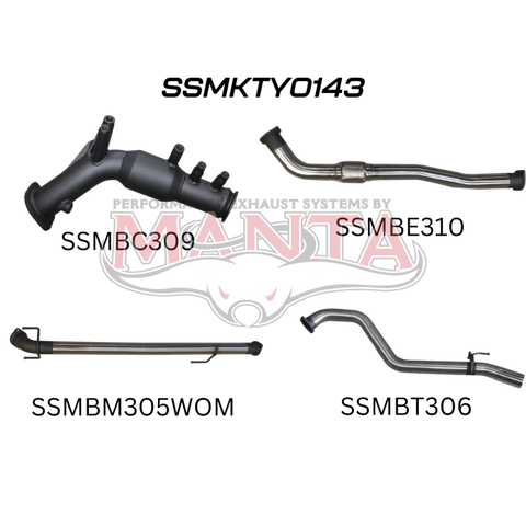 Manta Hilux GUN126R 2.8L Turbo Back 3in WOM With Cat