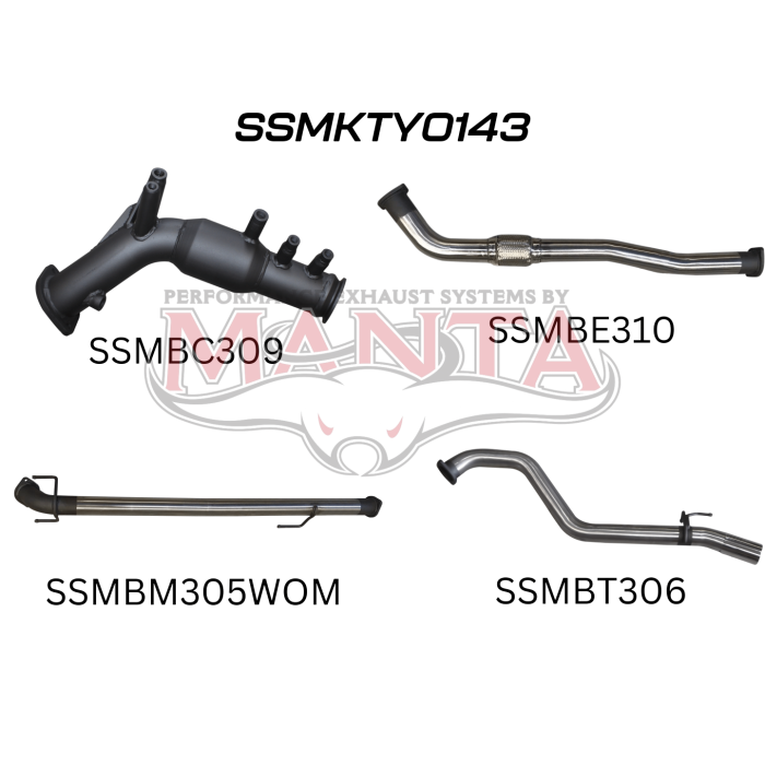 Manta Hilux GUN126R 2.8L Turbo Back 3in WOM With Cat