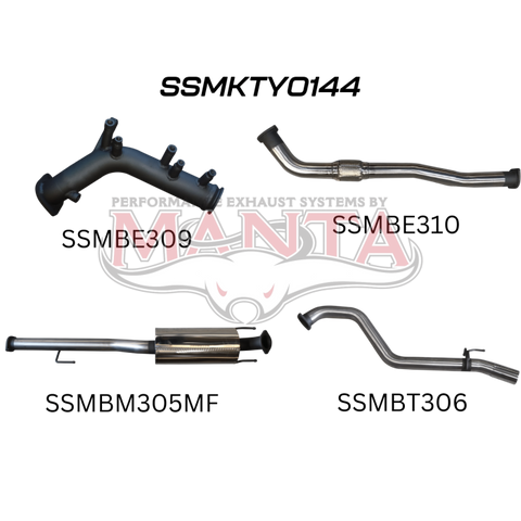 Manta Hilux GUN126R 2.8L Turbo Back 3in Muffler NO Cat