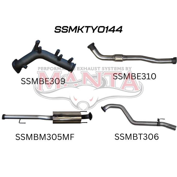 Manta Hilux GUN126R 2.8L Turbo Back 3in Muffler NO Cat