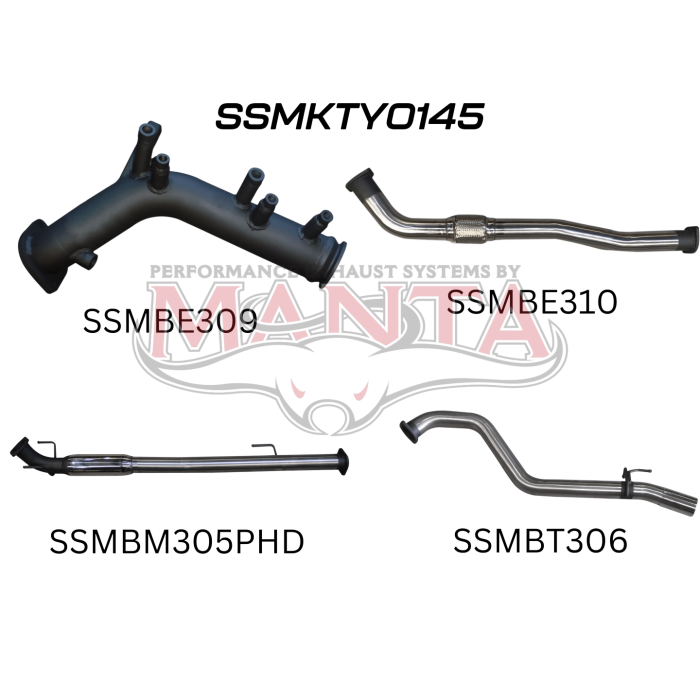 Manta Hilux GUN126R 2.8L Turbo Back 3in Hotdog NO Cat