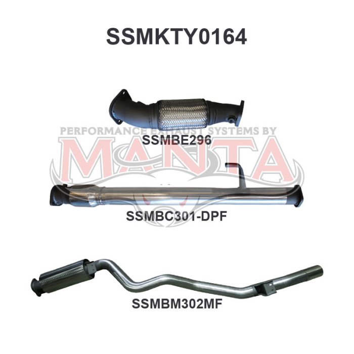 Manta VDJ76 V8 Wagon 3in With Cat Rear Muffler DPF