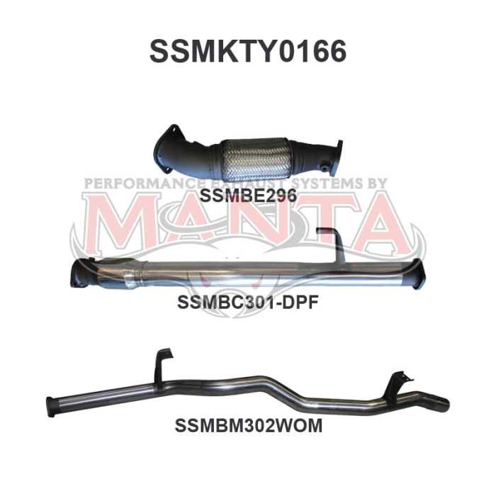 Manta VDJ76 V8 Wagon 3in With Cat, WOM DPF Exhaust System