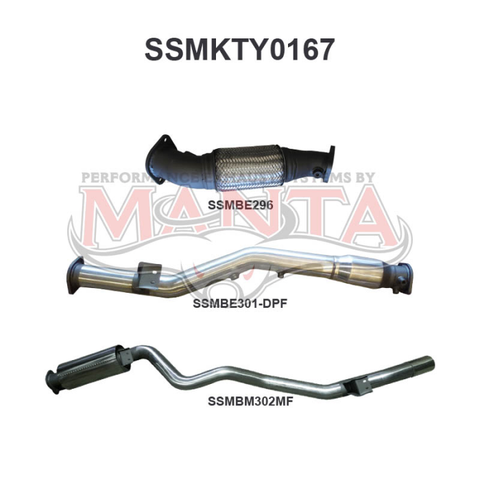 Manta VDJ76 V8 Wagon 3in Without Cat Rear Muffler DPF