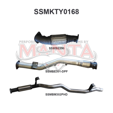 Manta VDJ76 V8 Wagon 3in Without Cat, Hotdog DPF Exhaust