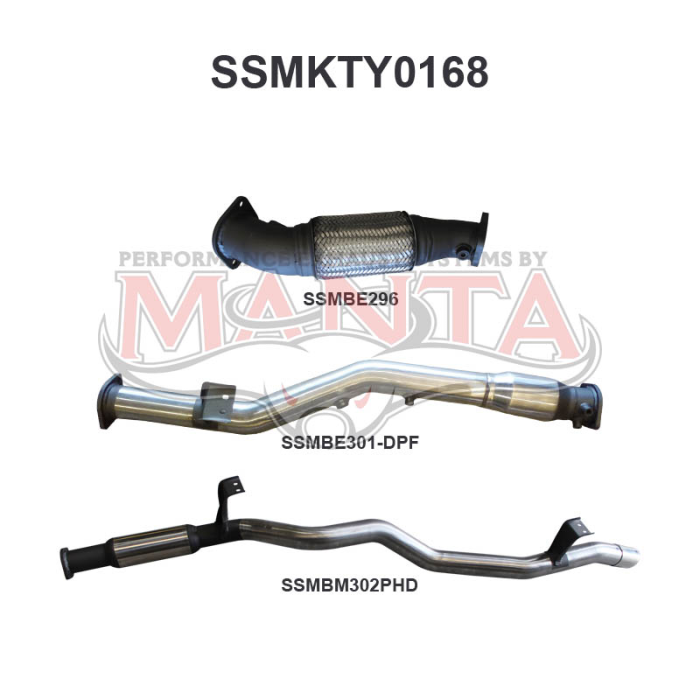Manta VDJ76 V8 Wagon 3in Without Cat, Hotdog DPF Exhaust