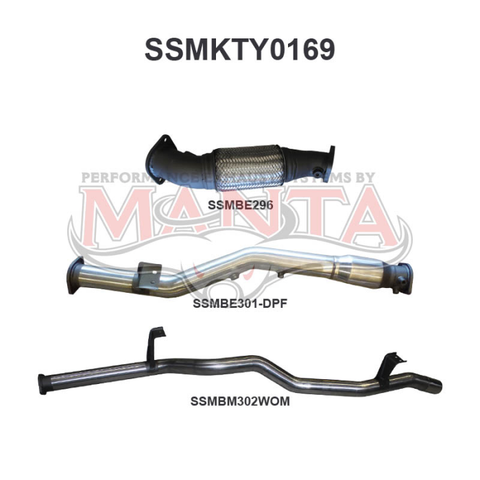 Manta VDJ76 V8 Wagon 3in Without Cat, WOM DPF Exhaust