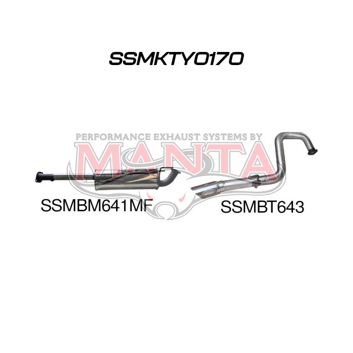 Manta FJ Cruiser V6 2.5in Catback Exhaust System