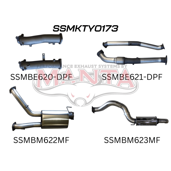 Manta VDJ200 DPF 3in Dual NO CAT, Muffler, 4in Tailpipe