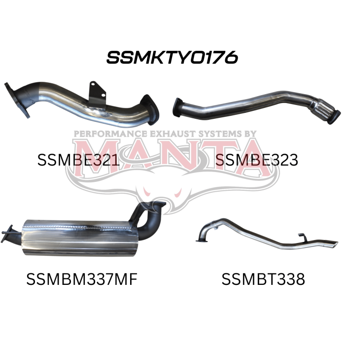 Manta HZJ80 3in Turbo Back With Muffler To Suit CT26