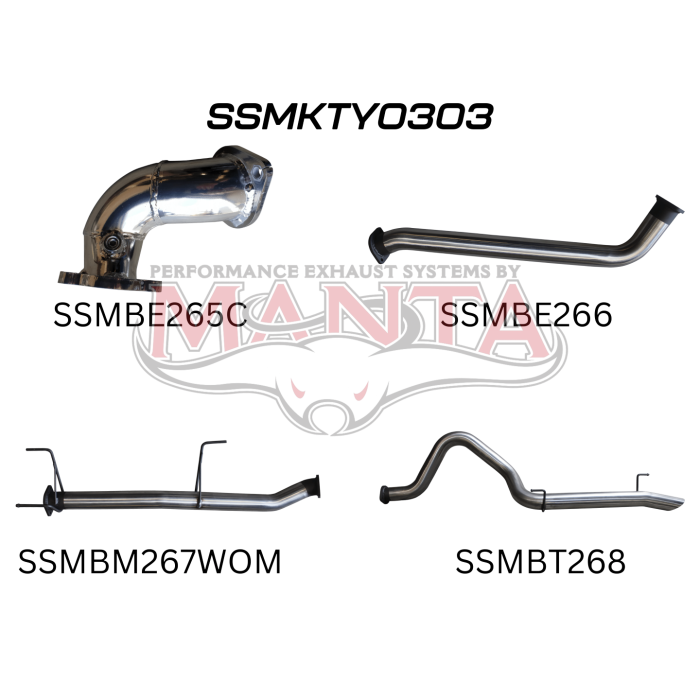 Manta HDJ100 4.2L Td Wagon 3in Without Centre Muffler &