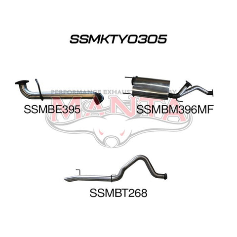 Manta UZJ100 Landcruiser 4.7L V8 3in Cat-Back Exhaust