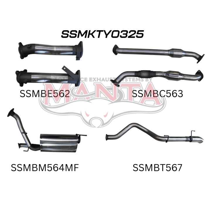 Manta VDJ200 2.5in With Cat Muffler Centre & Rear Tail