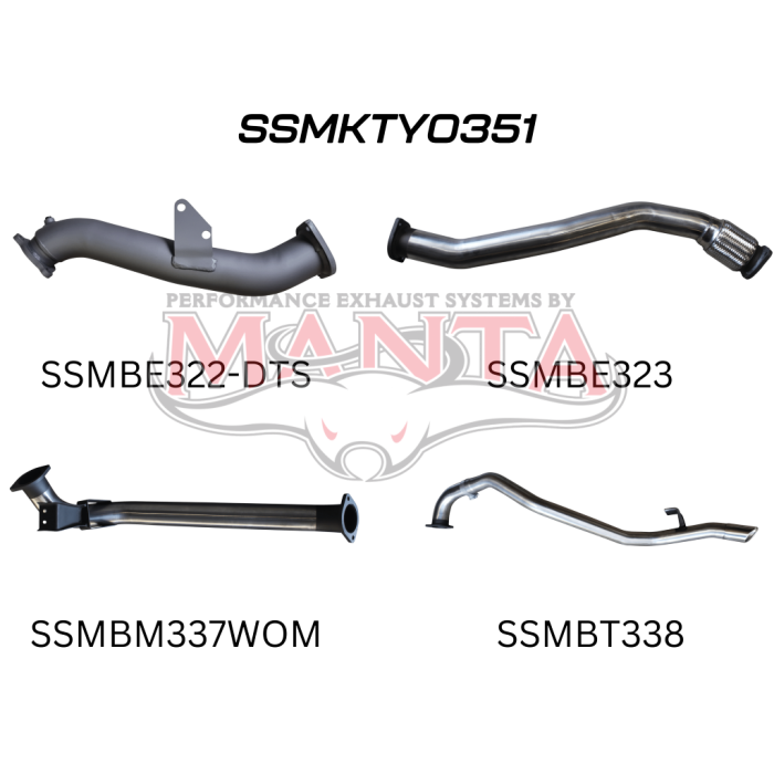 Manta HZJ80 3in Turbo Back Without Muffler To Suit DTS