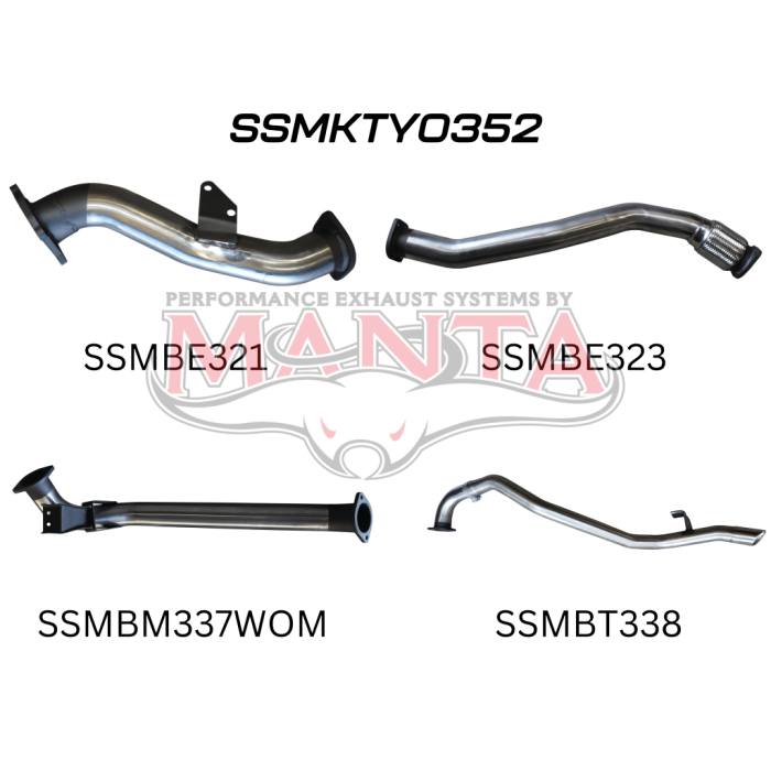 Manta HZJ80 3in Turbo Back Without Muffler To Suit CT26