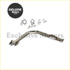 Shiny chrome stainless steel downpipe with flanged ends and corrugated section plus gaskets and bolts for mazda miata na
