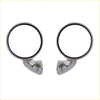 Pair of chrome finished stainless steel vintage fender mirrors with black rubber bezels for nissan datsun s30 fairlady z