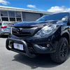 Black mazda bt-50 with rugged stainless steel nudge bar and off-road tires for 2012-2020 models medium size matte