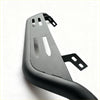 Black matte stainless steel rear rack with mounting brackets and cutouts for mazda bt-50 nudge bar 2012-2020 back view