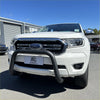 White ford ranger with stainless steel nudge bar and black front bumper guard for px1 2 3 and everest 2012-2021