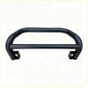 Black metal front bumper guard with curved design and mounting brackets for stainless steel nudge bar triton 2019-2023