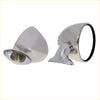 Chrome finished steel fender mirror for nissan datsun sunny 1966-1982 with teardrop shape and black rimmed glass
