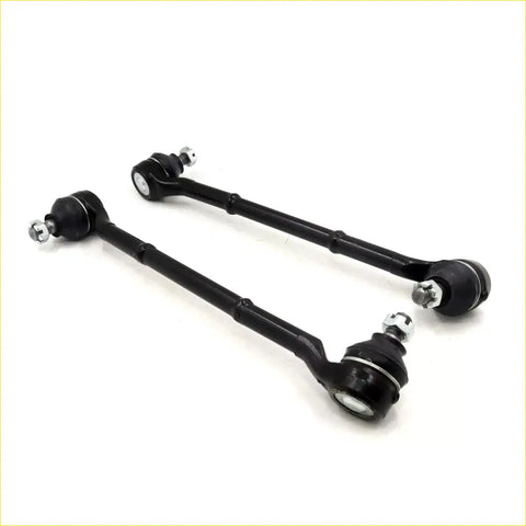 Black metal steering arm with chrome ball joints and threaded ends for left hand Nissan Datsun 620 Ute 1972-1979