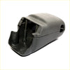 Black plastic steering column cover housing with molded contours and internal mounts for toyota hilux 1988-1997 back side