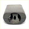 Gray textured steering column cover for toyota hilux with circular opening showing black internal parts and engravings