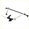 Black and silver metal steering drag link kit for Nissan NP300 Navara 1997-2023 shown from the back side