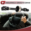 Black universal steering shaft for Toyota Highlander 2014-2019 with metallic u-joint fittings and central splined section