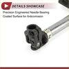 Black precision engineered needle bearing with anticorrosion coating mounted on metallic steering shaft for toyota rav4 2012