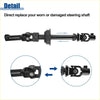 Black metal steering shaft with universal joints at each end for toyota sienna 2004-2010 shown from back side