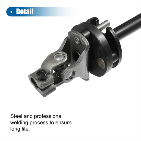 Black and silver metal universal joint with welded construction for steering shaft intermediate column toyota tacoma 2005-2023