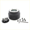 Black ribbed steering wheel boss kit hub with silver ring and mounting hardware for Ford Courier Econovan Ranger Everest