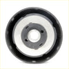 Black rubber steering wheel hub cover with silver metallic ring and mounting plate for ford ranger boss kit