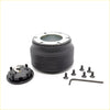 Black rubber steering wheel boss kit hub with silver metal ring and mounting hardware for mazda 626 telstar 1978 1998