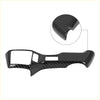 Black carbon fiber steering wheel button cover trim with glossy finish and precise cutouts for toyota tundra tacoma sequoia 4runner
