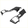 Black carbon fiber steering wheel button cover trim with glossy finish and precise cutouts for toyota trucks and suv controls