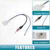 White plastic stereo cd player radio wiring harness adapter with blue and black wires for toyota 4wd ute offroad