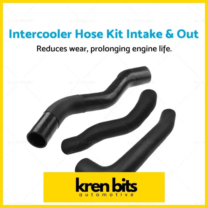 Black rubber intercooler hose kit by kren bits automotive for mitsubishi triton mn 10-15 td 2.5l intake and out