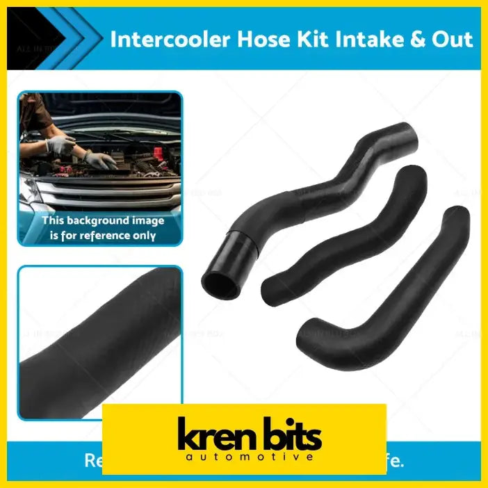 Black rubber intercooler hose kit for mitsubishi triton mn 10-15 td 25l intake and out pipes